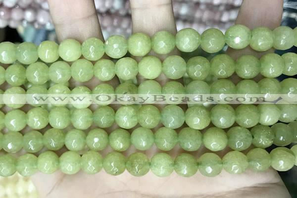 CCN5670 15 inches 8mm faceted round candy jade beads