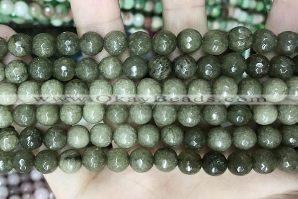 CCN5696 15 inches 8mm faceted round candy jade beads