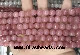 CCN5717 15 inches 8mm faceted round candy jade beads