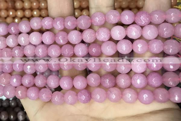 CCN5721 15 inches 8mm faceted round candy jade beads