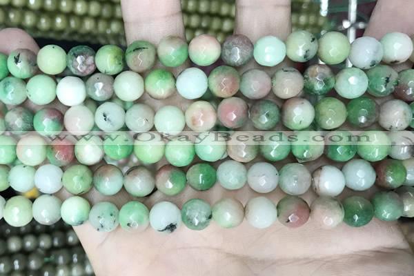 CCN5740 15 inches 8mm faceted round candy jade beads