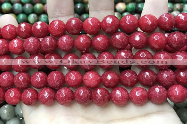 CCN5811 15 inches 10mm faceted round candy jade beads