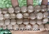 CCN5864 15 inches 15mm flat round candy jade beads Wholesale