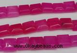 CCN587 15.5 inches 8*8mm square candy jade beads wholesale