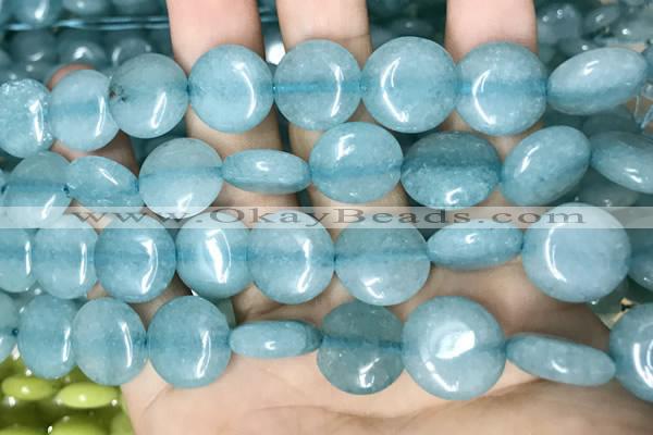 CCN5887 15 inches 15mm flat round candy jade beads Wholesale