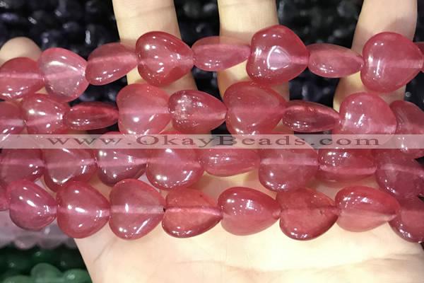 CCN5951 15 inches 14*14mm heart candy jade beads Wholesale