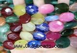 CCN5978 15 inches 13*18mm faceted oval candy jade beads