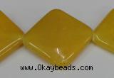 CCN605 15.5 inches 25*25mm diamond candy jade beads wholesale