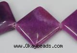 CCN606 15.5 inches 25*25mm diamond candy jade beads wholesale