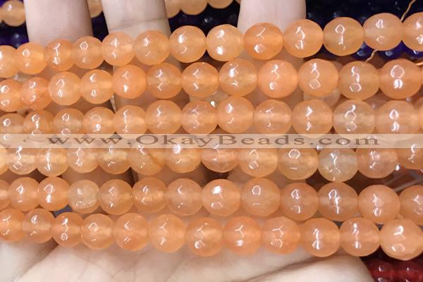 CCN6308 15.5 inches 8mm faceted round candy jade beads Wholesale