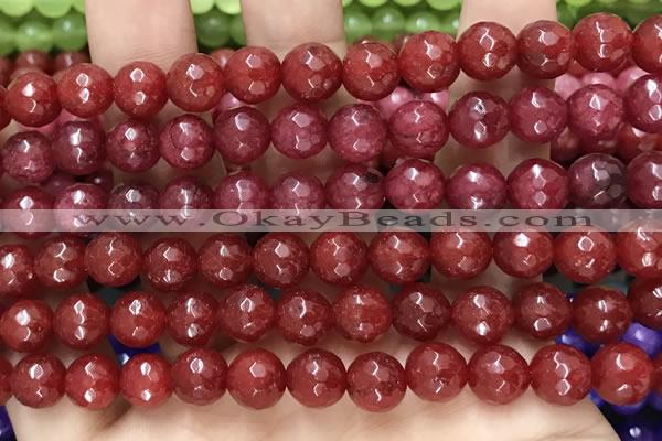 CCN6321 15.5 inches 8mm faceted round candy jade beads Wholesale