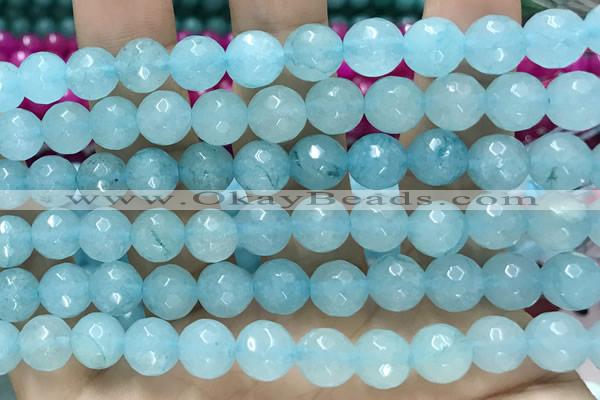 CCN6324 15.5 inches 8mm faceted round candy jade beads Wholesale