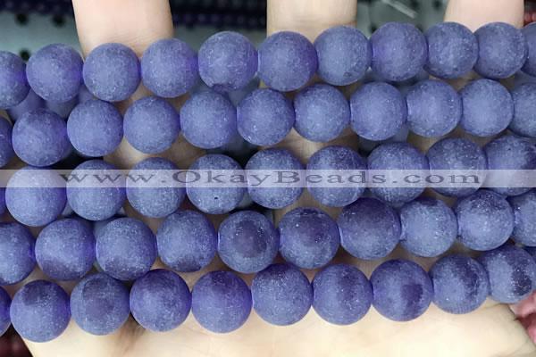 CCN6362 15.5 inches 6mm, 8mm, 10mm & 12mm round matte candy jade beads