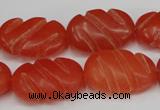 CCN682 15.5 inches 15*23mm carved oval candy jade beads wholesale