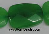 CCN713 15.5 inches 30*40mm faceted trapezoid candy jade beads