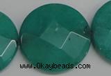 CCN715 15.5 inches 40mm faceted coin candy jade beads