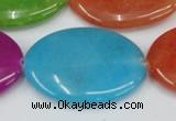 CCN726 15.5 inches 25*35mm oval candy jade beads wholesale