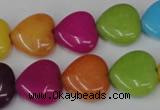 CCN727 15.5 inches 15*15mm heart candy jade beads wholesale