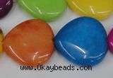 CCN729 15.5 inches 25*25mm heart candy jade beads wholesale