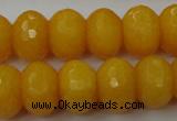 CCN933 15.5 inches 12*16mm faceted rondelle candy jade beads