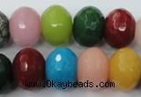 CCN956 15.5 inches 14*18mm faceted rondelle mixed color candy jade beads