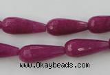 CCN975 15.5 inches 9*22mm faceted teardrop candy jade beads