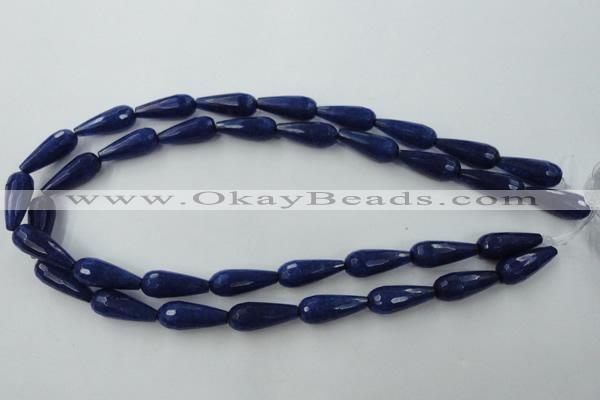 CCN979 15.5 inches 9*22mm faceted teardrop candy jade beads