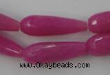 CCN982 15.5 inches 10*30mm faceted teardrop candy jade beads