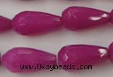 CCN989 15.5 inches 13*25mm faceted teardrop candy jade beads