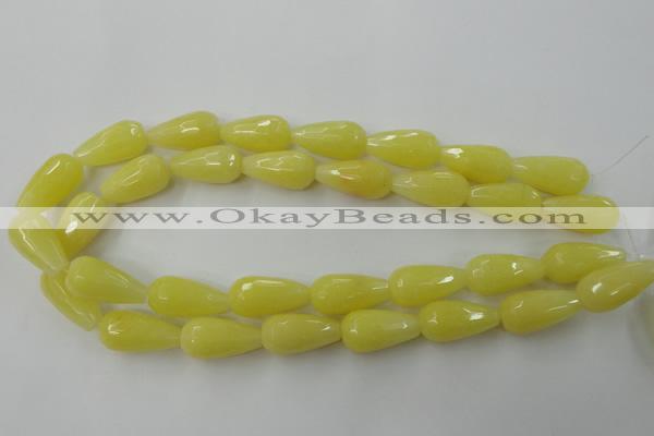 CCN993 15.5 inches 13*25mm faceted teardrop candy jade beads