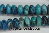 CCO172 15.5 inches 6*12mm rondelle dyed natural chrysotine beads