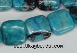 CCO187 15.5 inches 22*22mm square dyed natural chrysotine beads