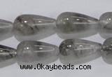 CCQ104 15.5 inches 10*20mm teardrop cloudy quartz beads wholesale