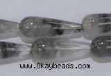 CCQ105 15.5 inches 10*30mm teardrop cloudy quartz beads wholesale