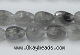 CCQ108 15.5 inches 10*14mm faceted teardrop cloudy quartz beads