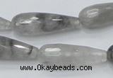 CCQ109 15.5 inches 10*30mm faceted teardrop cloudy quartz beads