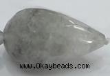 CCQ114 15.5 inches 30*50mm faceted teardrop cloudy quartz beads