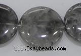 CCQ122 15.5 inches 35mm coin cloudy quartz beads wholesale