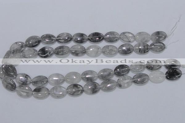 CCQ146 15.5 inches 13*18mm oval cloudy quartz beads wholesale