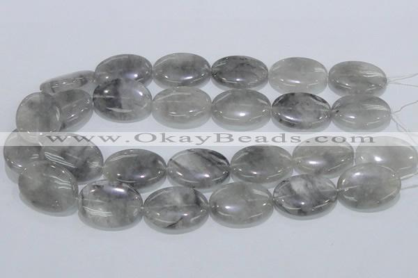 CCQ149 15.5 inches 22*30mm oval cloudy quartz beads wholesale