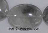 CCQ150 15.5 inches 30*40mm oval cloudy quartz beads wholesale