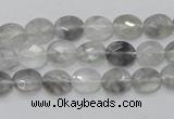 CCQ151 15.5 inches 7*9mm faceted oval cloudy quartz beads wholesale