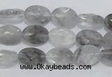 CCQ153 15.5 inches 10*14mm faceted oval cloudy quartz beads wholesale