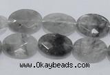 CCQ154 15.5 inches 13*18mm faceted oval cloudy quartz beads wholesale