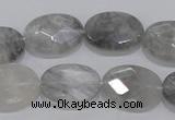 CCQ155 15.5 inches 15*20mm faceted oval cloudy quartz beads wholesale