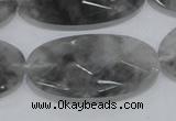 CCQ158 15.5 inches 20*40mm faceted oval cloudy quartz beads wholesale