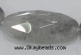 CCQ159 15.5 inches 25*50mm faceted oval cloudy quartz beads wholesale