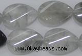 CCQ170 15.5 inches 18*25mm twisted flat teardrop cloudy quartz beads