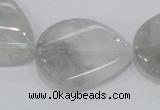 CCQ171 15.5 inches 22*30mm twisted flat teardrop cloudy quartz beads