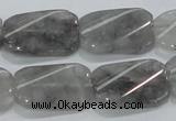 CCQ182 15.5 inches 18*25mm twisted rectangle cloudy quartz beads